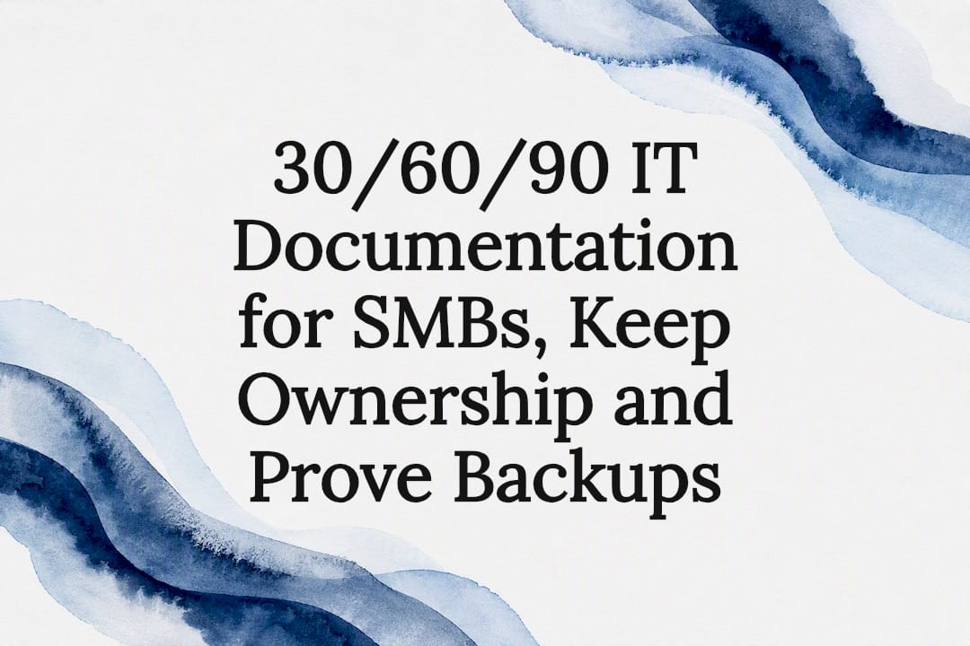 30/60/90 IT Documentation for SMBs, Keep Ownership and Prove Backups