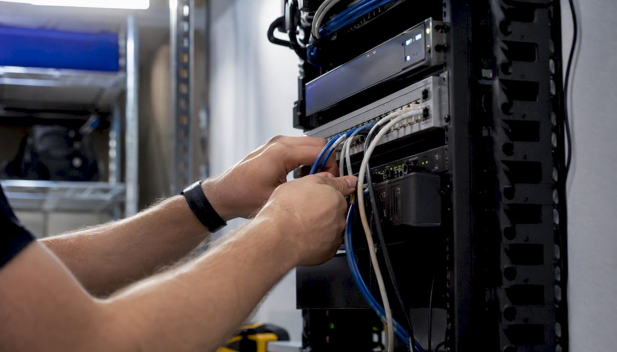 Hands connecting cables for physical segmentation