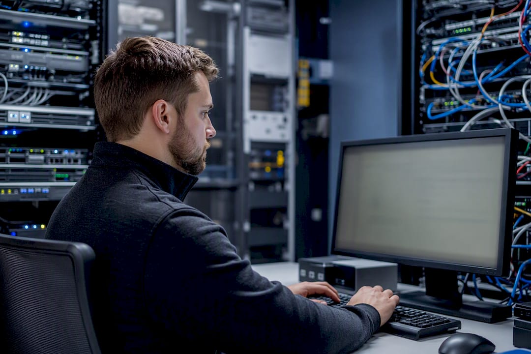 IT admin monitoring security logs